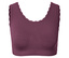 Lila Sport-BH mit Spitze.