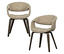 Zwei sandfarbene WOOOD Esszimmerstühle »Yossi« mit Holzfuß im 2er-Set.