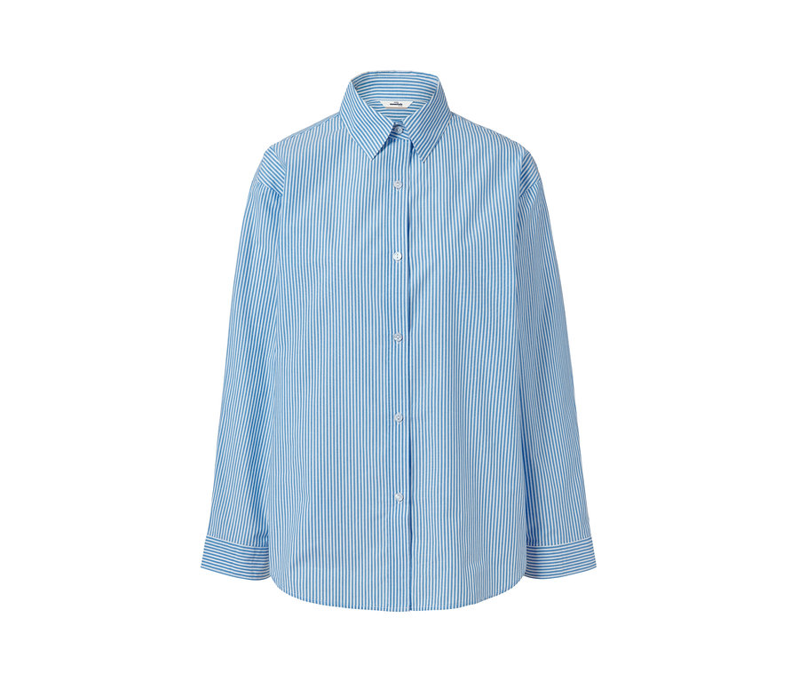 Gestreifte Popeline-Bluse.