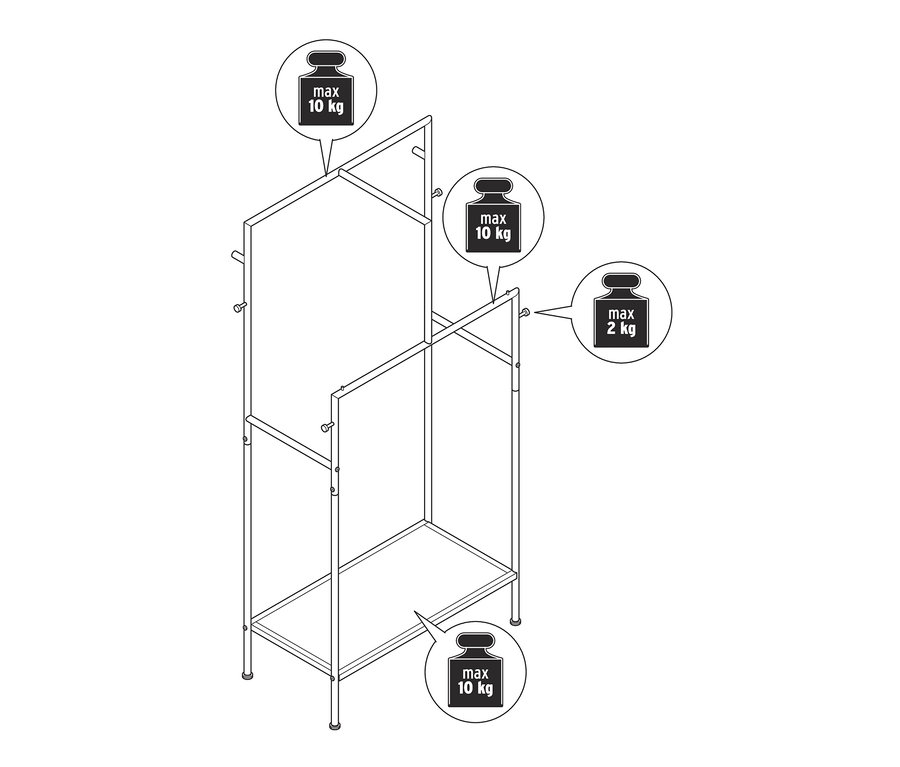 Illustration eines weißen Garderobenständers.
