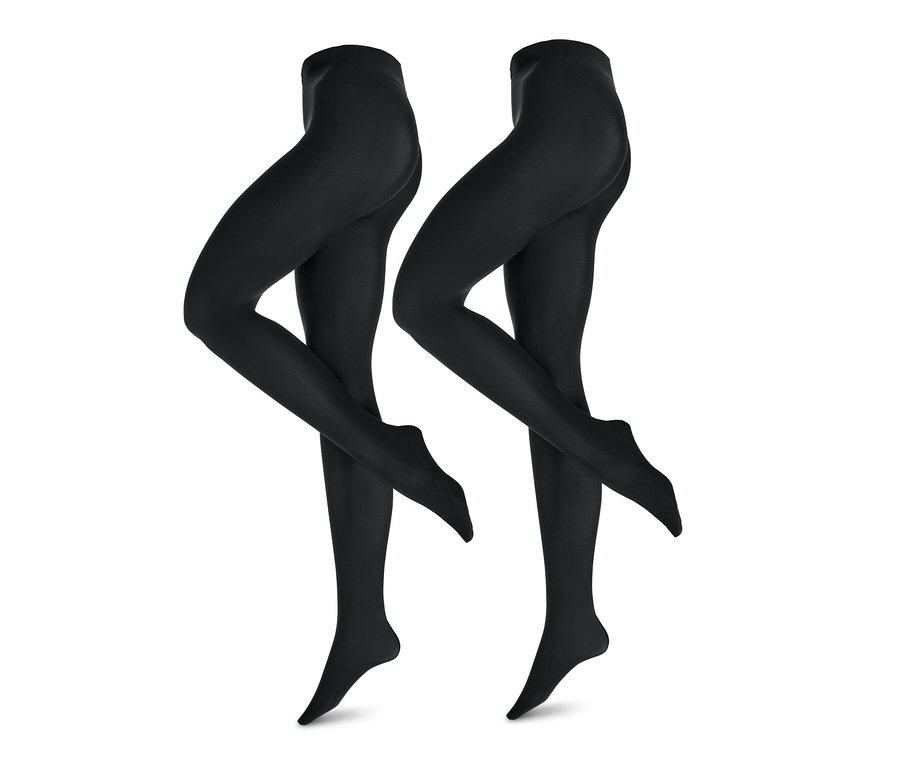 Zwei Paar schwarze Feinstrumpfhosen, 80 DEN.