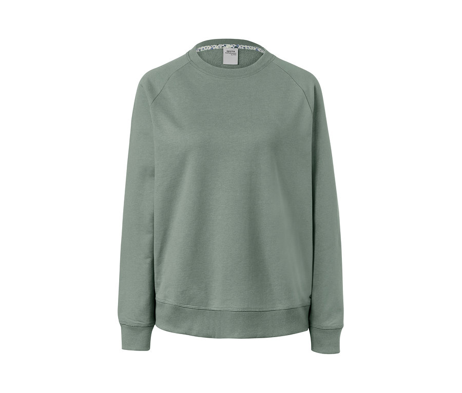 Ein grünes Yoga-Sweatshirt.