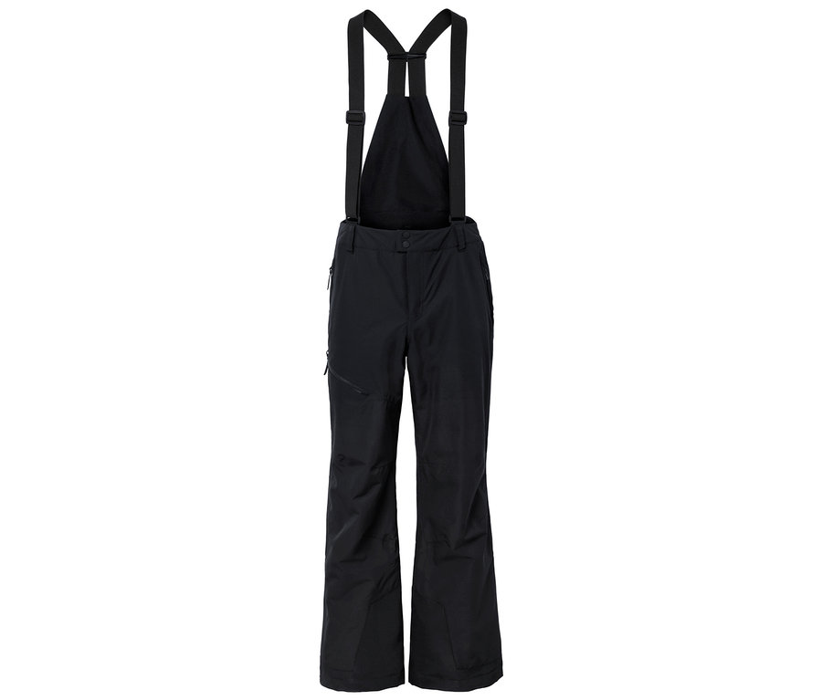Schwarze Skihose mit Hosenträgern.