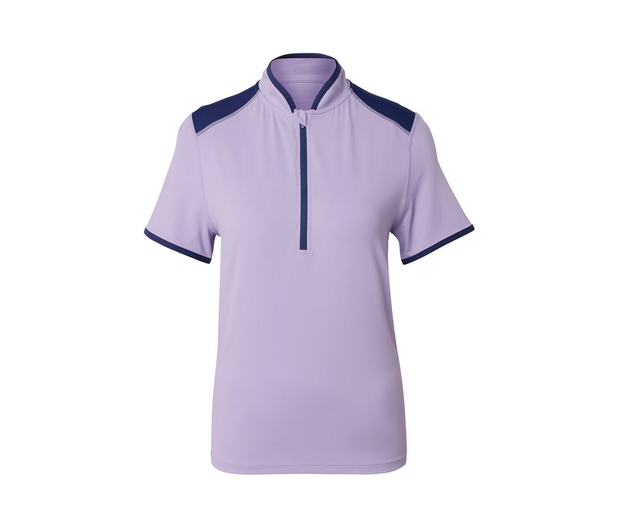 Lila Kurzarm-Rad-Shirt.