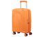 Ein orangefarbener American Tourister Mickey Magic Trolley steht aufrecht.