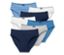 1x blau, 1x grau meliert, 1x blau-weiß gestreift, 2x weiß, 2x dunkelblau
