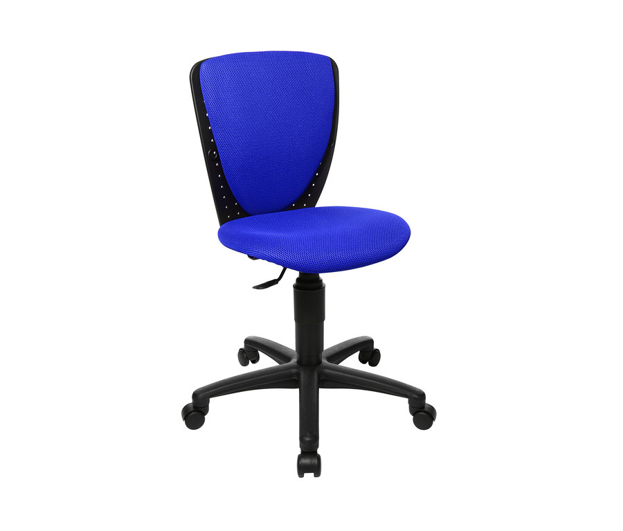 Blauer Topstar-Kinderschreibtischstuhl »High S’Cool« mit schwarzem Rahmen.