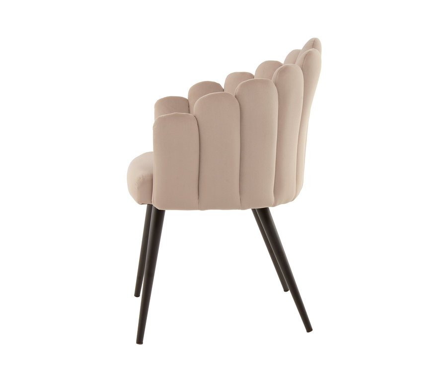 Seitenansicht des beigen Kayoom Stuhl »Jeane« auf weißem Hintergrund.