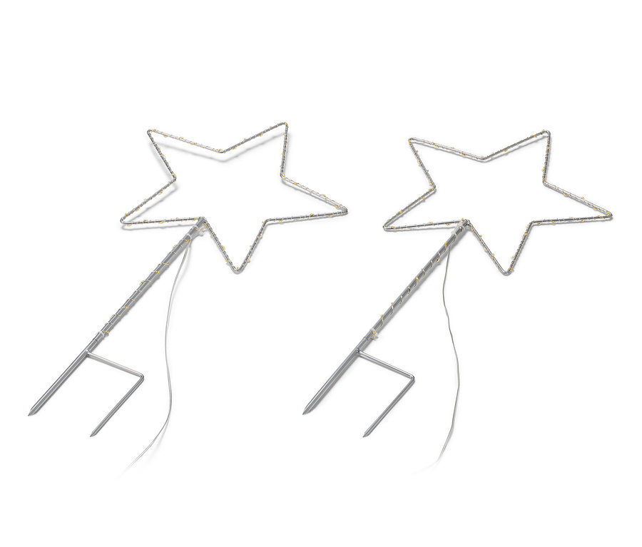 Zwei große LED-Erdspieße »Stern«.