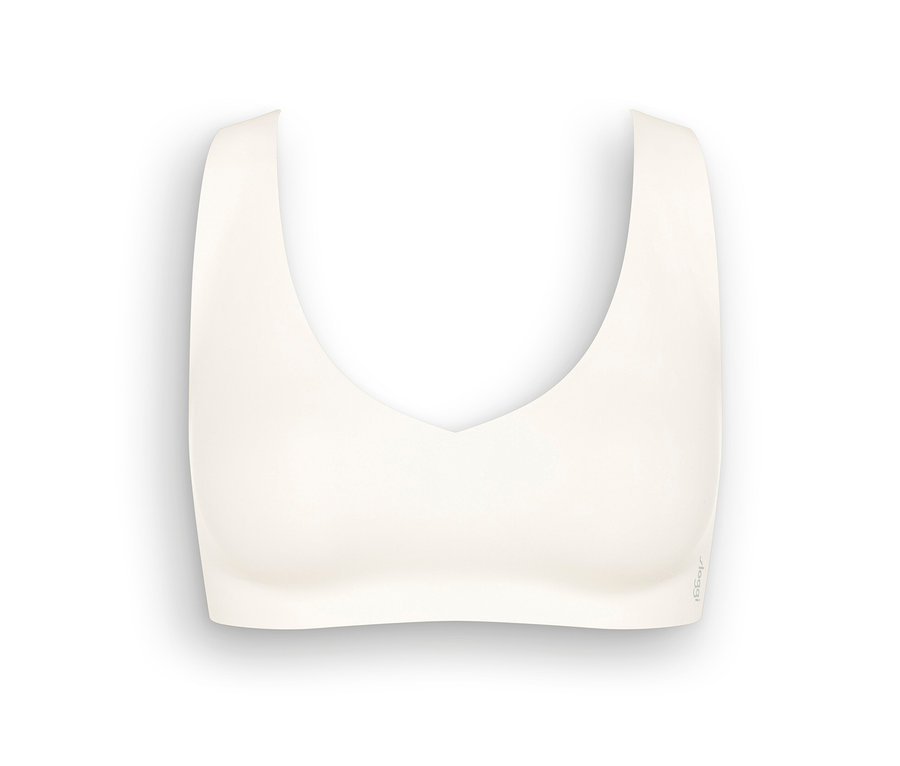 Detailaufnahme eines weißen sloggi ZERO Feel 2.0 Bralette.