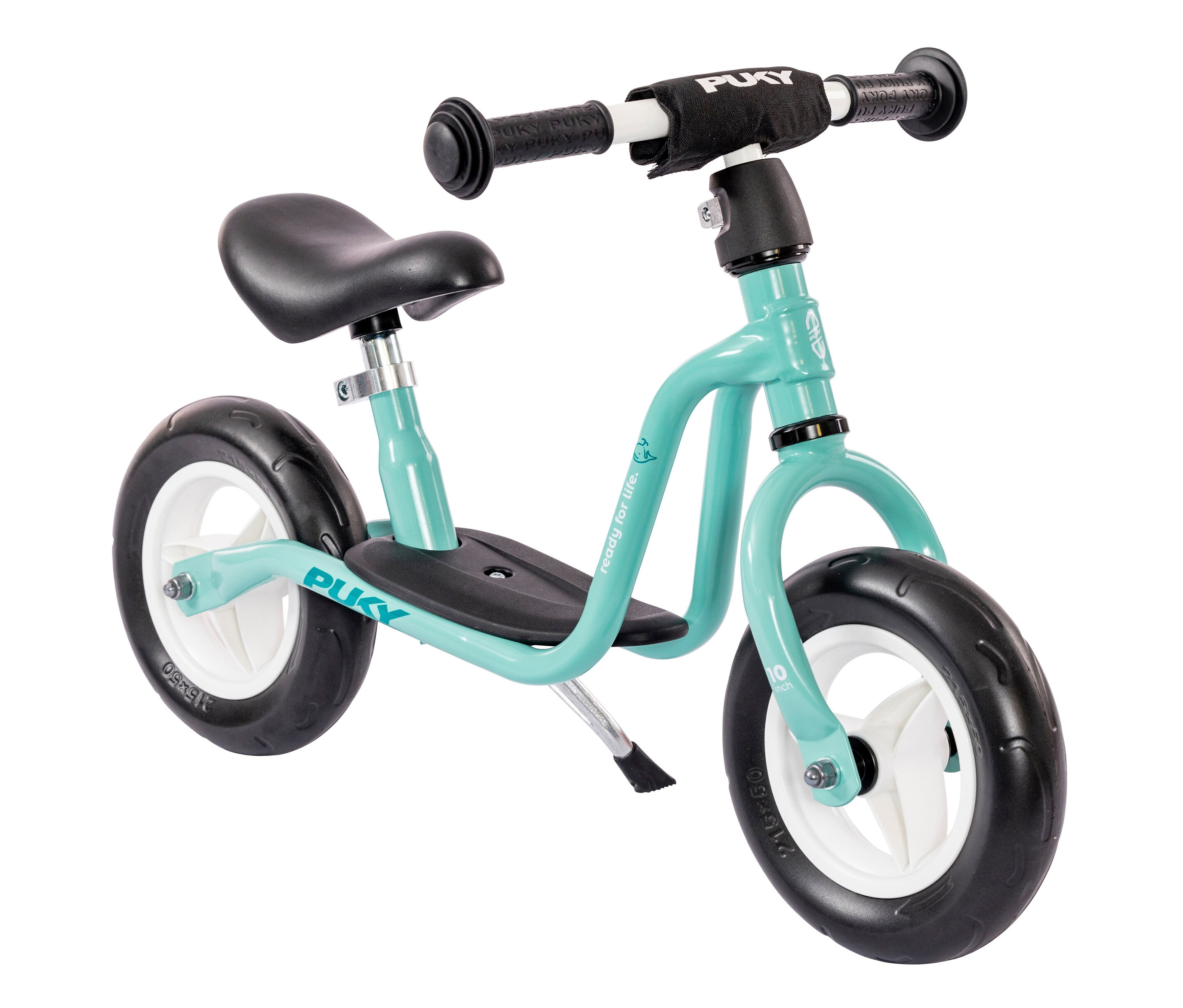 Detailaufnahme des aqua green PUKY Laufrads LR M.