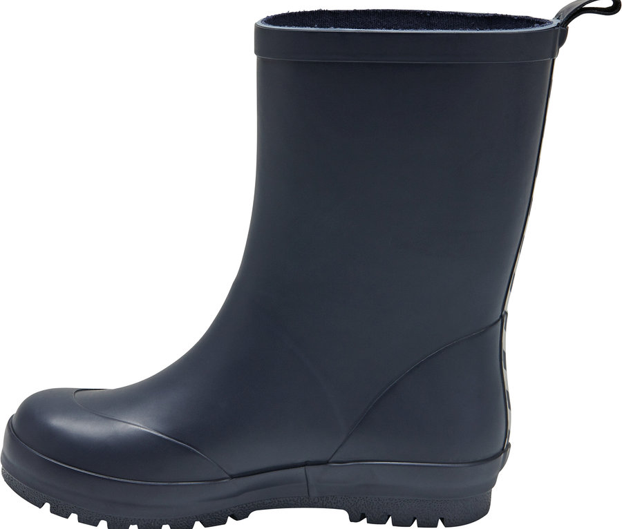 Detailaufnahme eines blauen Gummistiefels.