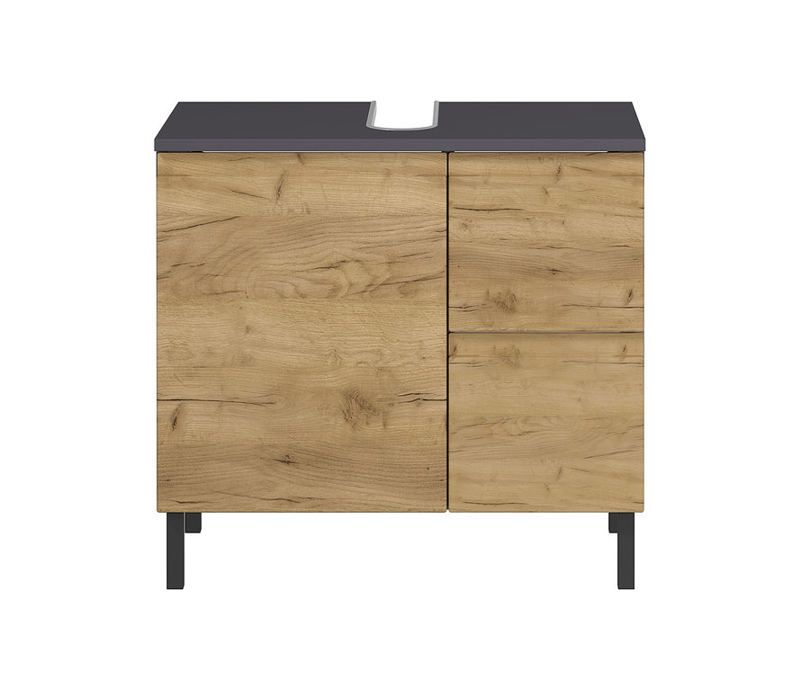 Waschbeckenunterschrank »Salinas«, klein, graphit/eiche.