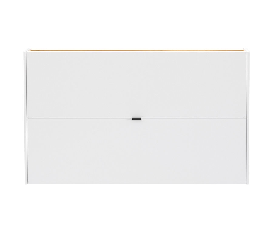 Weißer Schuhschrank »Aalborg« mit schwarzem Griff.