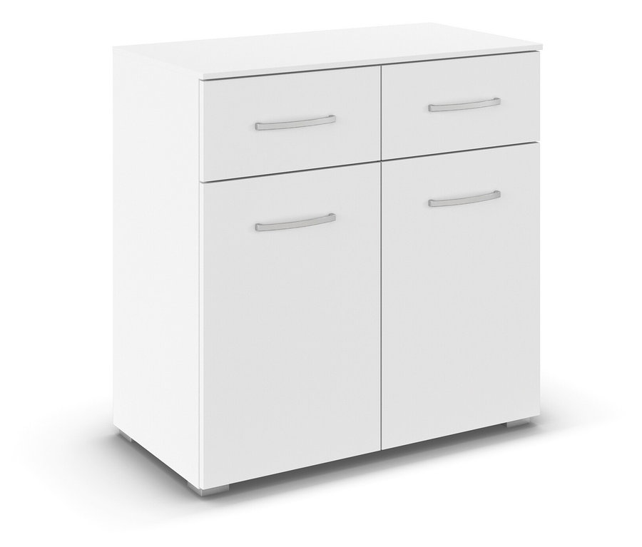Weiße rauch Kommode »Aditio« mit 2 Türen und 2 Schubladen, 93 x 81 cm.