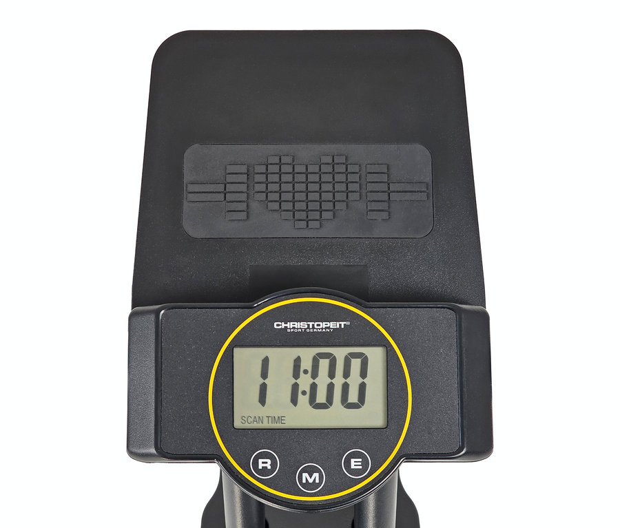 Schwarzes Display zeigt die Zeit 11:00.