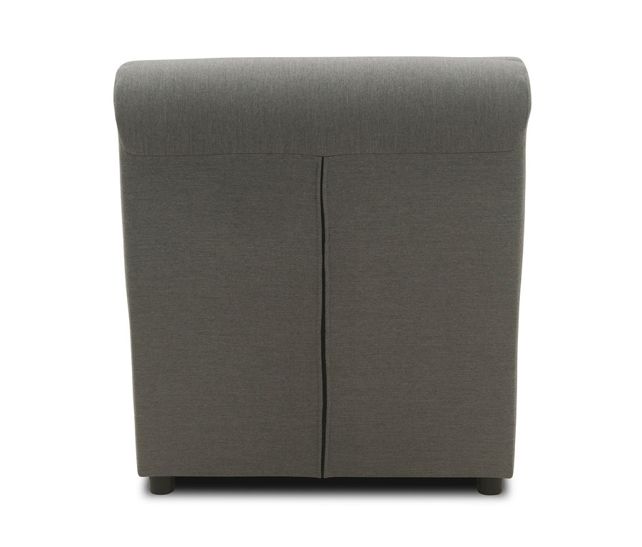 Detailaufnahme einer grauen DOMO Collection Récamiere mit Sunbrella®-Stoff.