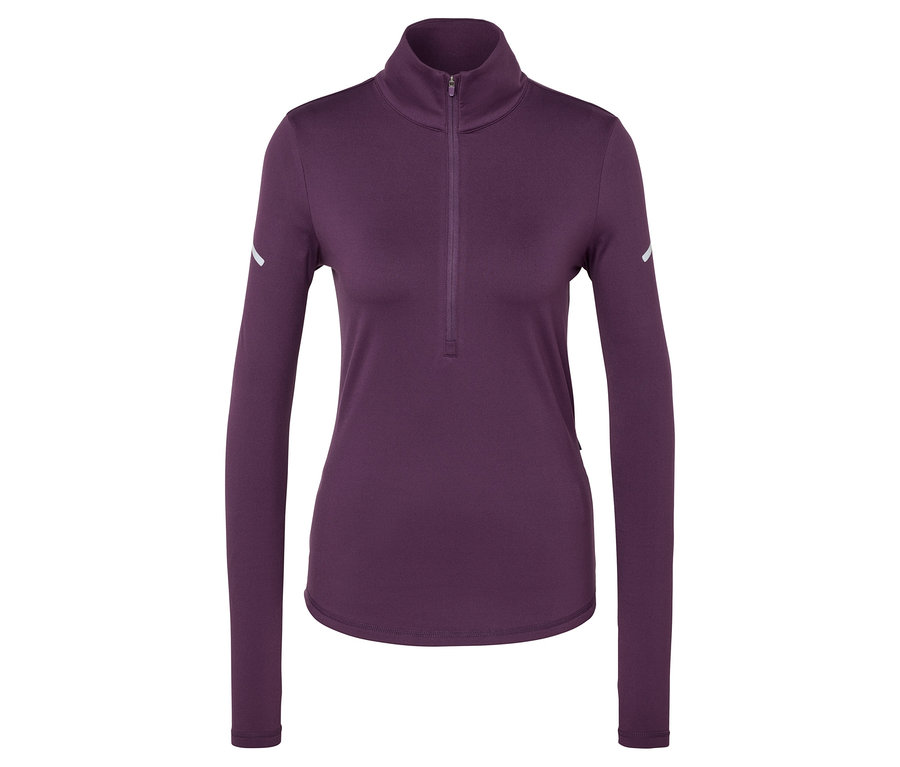 Thermo-Funktionsshirt in Pflaume mit Reissverschluss