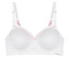 Weißer TRIUMPH Sport-BH Triaction Free Motion N EX mit pinkfarbenen Details.