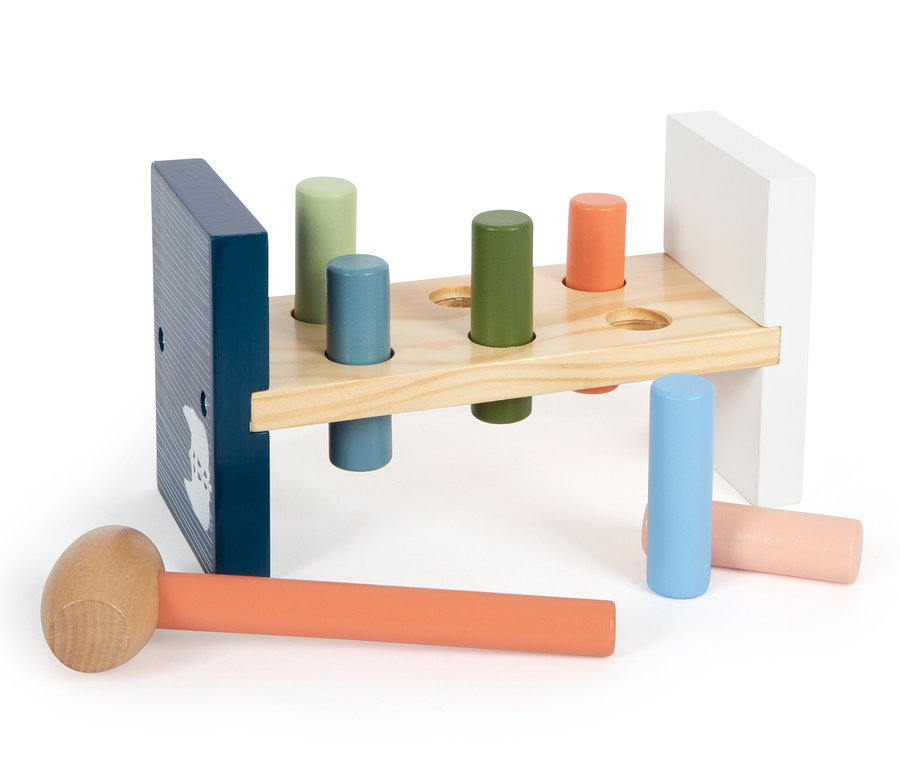 small foot Motorikspiele-Set »Arctic«: Holzspielzeug mit bunten Stiften und Hammer.