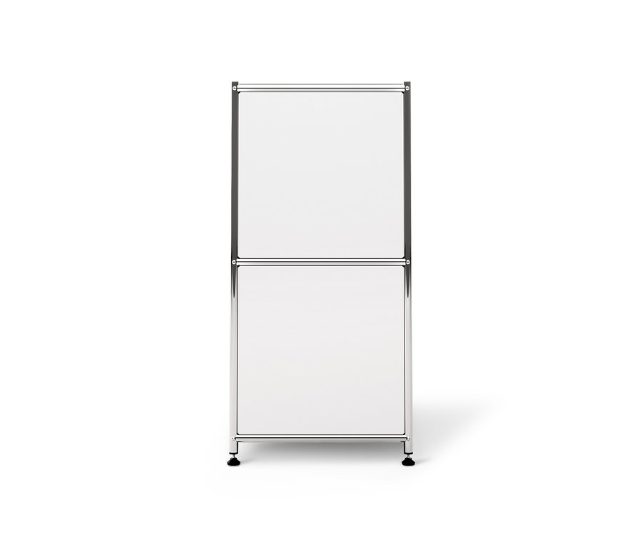 Weißes Sideboard Metall »CN3« mit 4 Klappenfächern.