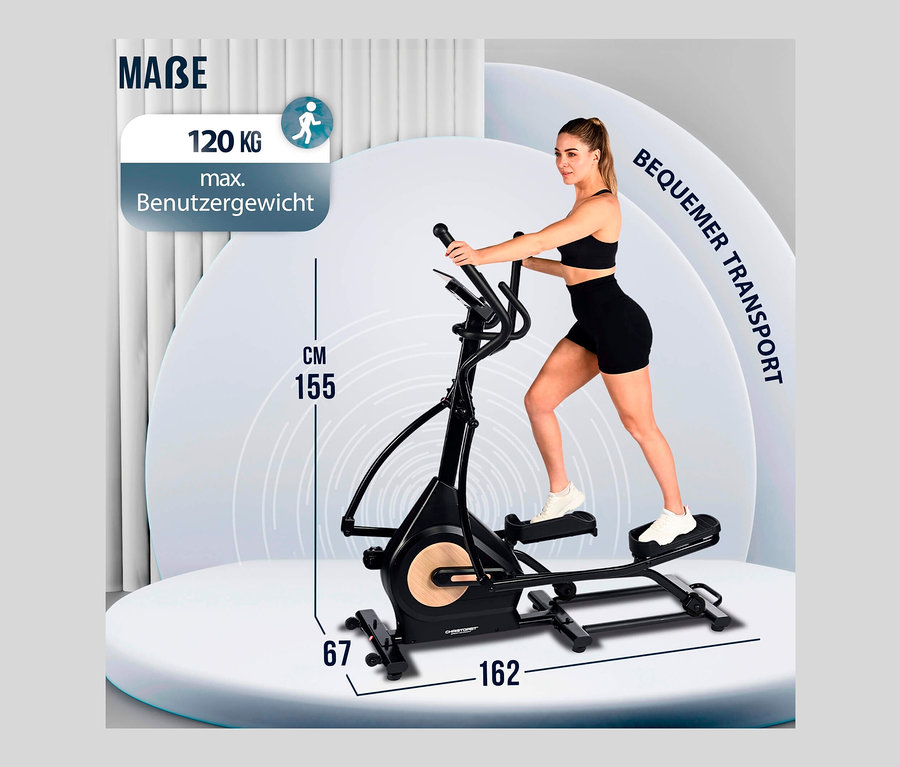 Frau benutzt Elliptical Ergometer FitWheel Pro.