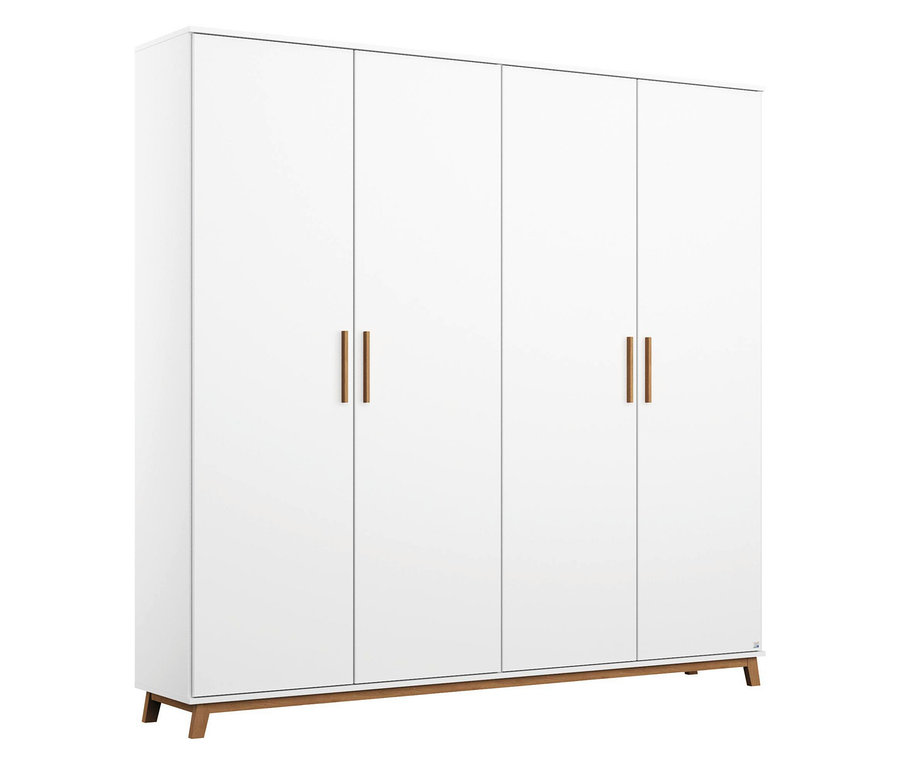 Weißer rauch Kleiderschrank »Carlsson« mit Drehtüren, 4-türig.