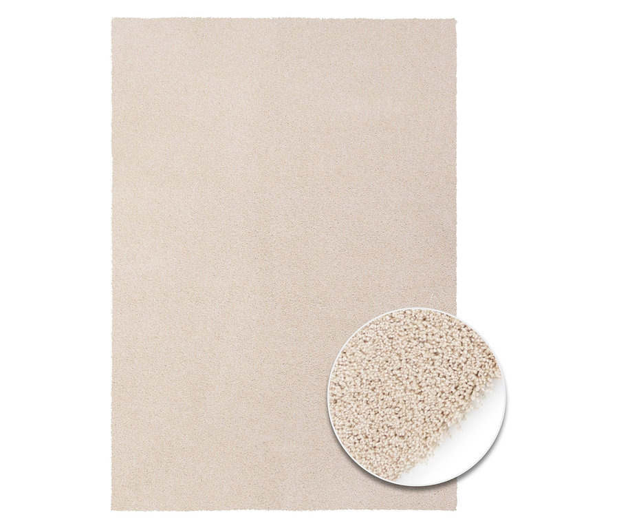 Beiger Teppich »Jane« mit Detailansicht der Textur.