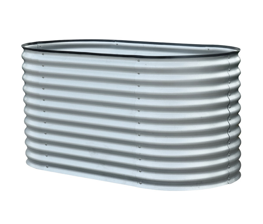 Ovales Hochbeet, Breite ca. 160 cm.