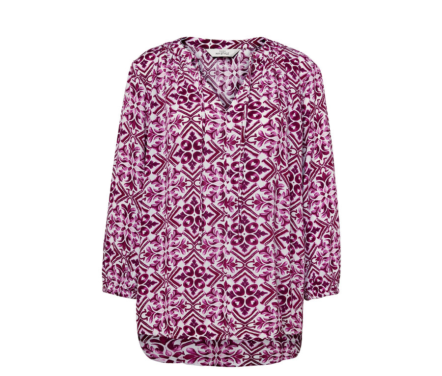 Bedruckte Tunika-Bluse, berry.