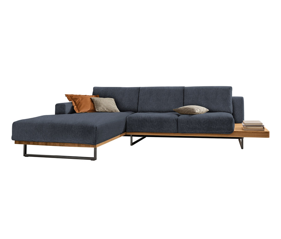 Ecksofa »Helsinki« von ADA AUSTRIA premium, links, blau-grau.