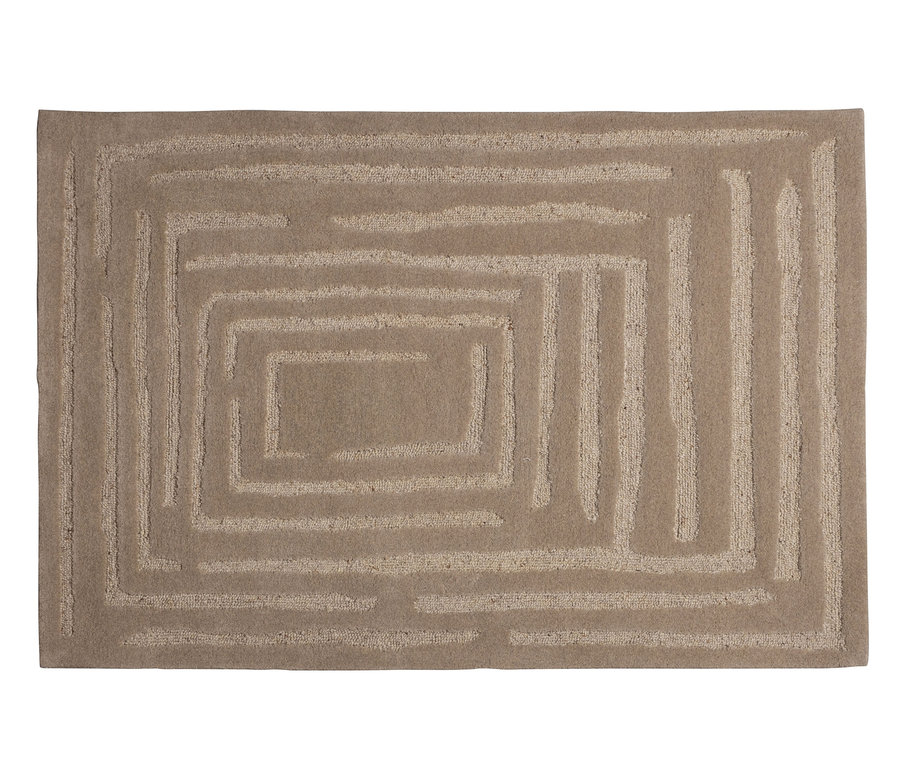 Detailansicht von oben des beigen Woood Teppichs »Alicia«.