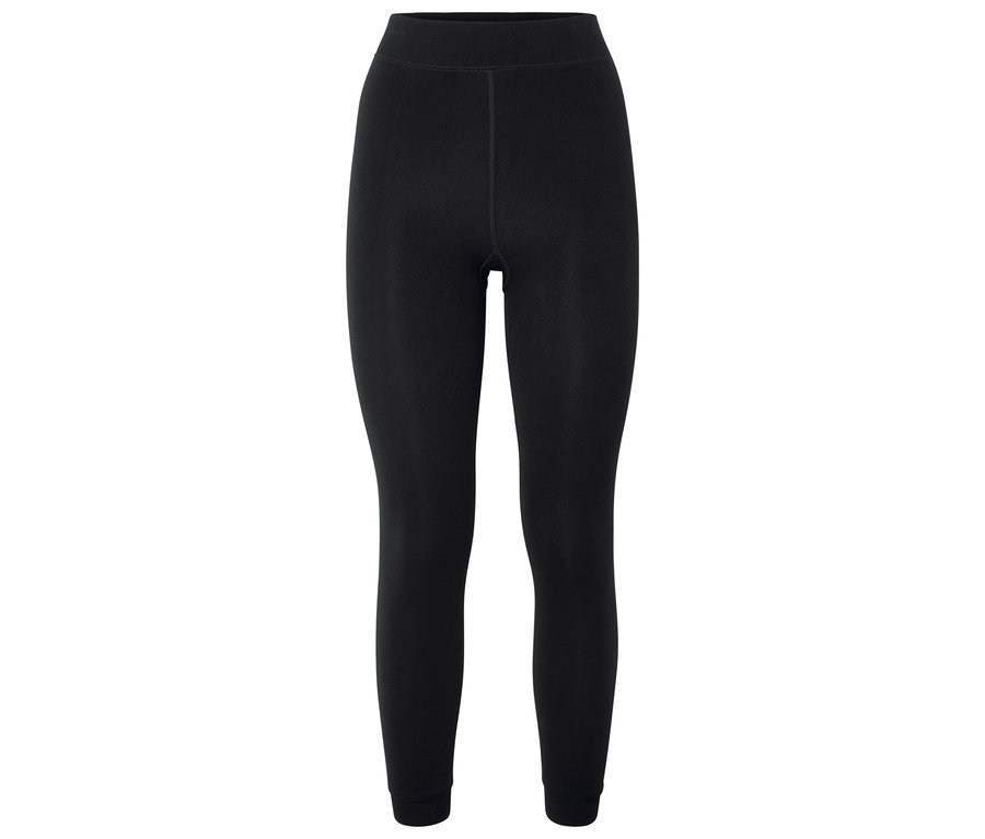 Schwarze Leggings auf weißem Hintergrund.