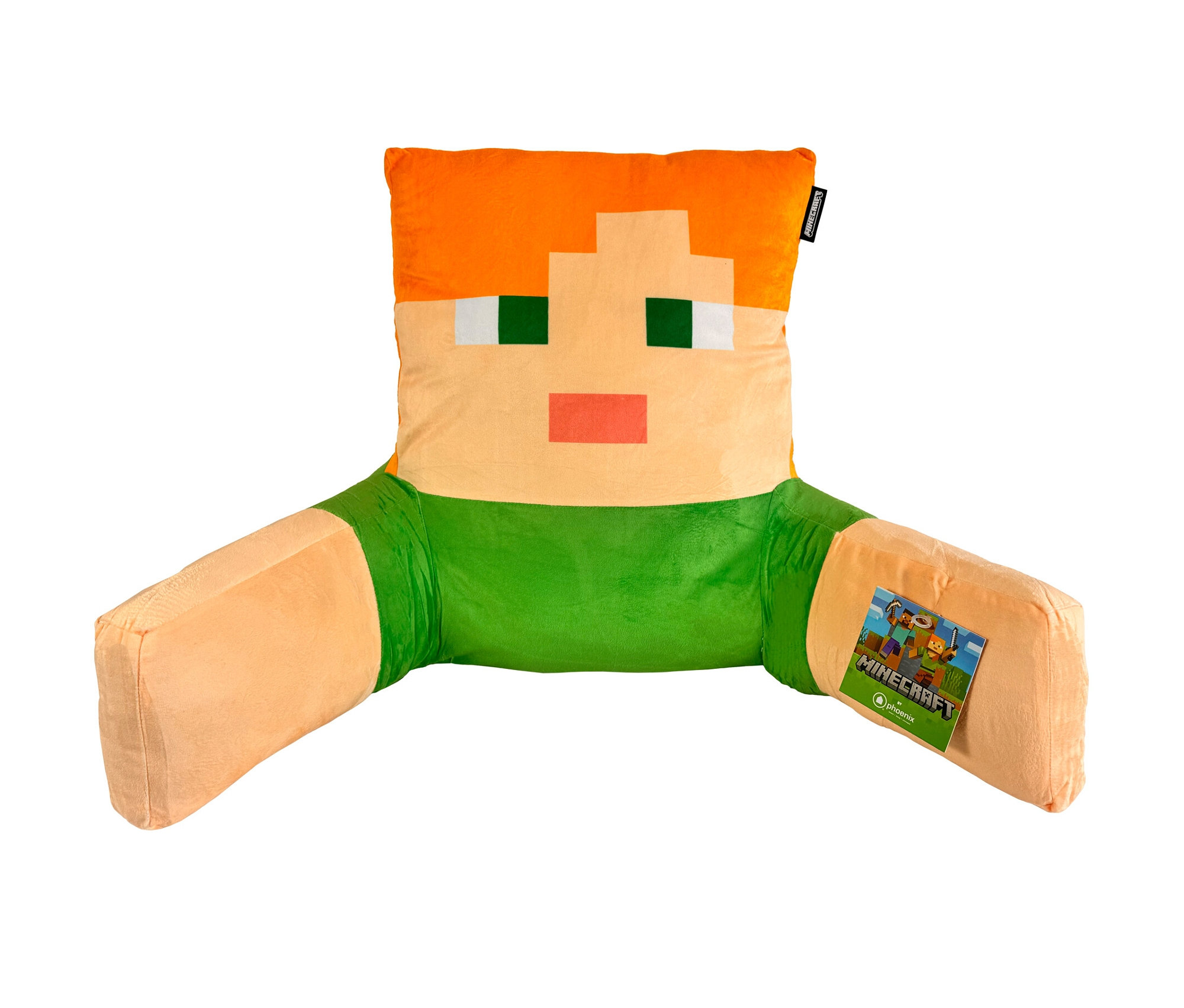 Minecraft Relaxkissen, Alex mit orangefarbenen Haaren und grünem T-Shirt.