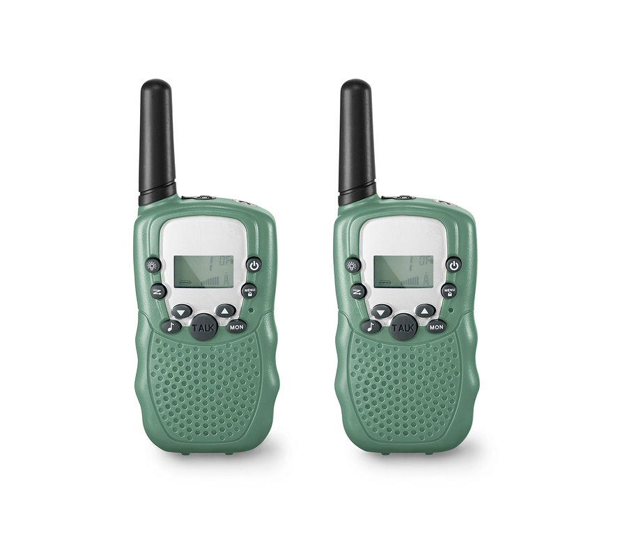Zwei grüne Walkie-Talkies.