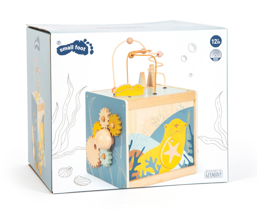 Ein small foot Motorikwürfel »Seaside« auf weißem Hintergrund.