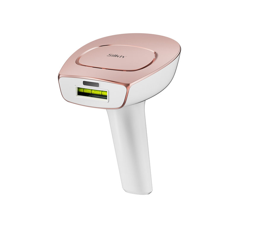 Detailaufnahme des Silk'n Motion Premium Haarentferners in Weiß und Roségold.