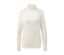 Cremeweißer Feinstrick-Rollkragenpullover.