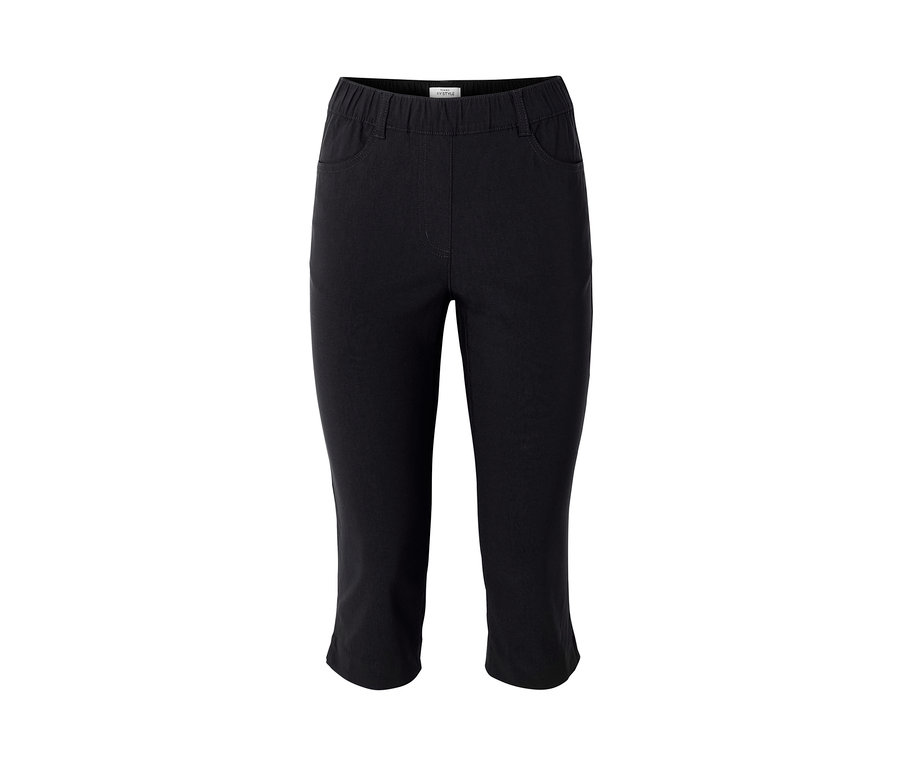 Eine schwarze 3/4-Bengalin-Hose.