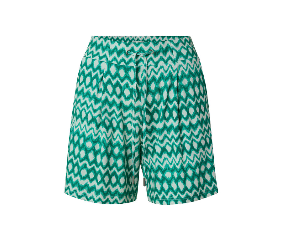 Detail einer grünen und weißen 2 Jerseyshorts.