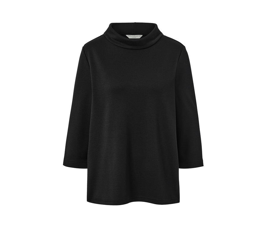 Schwarzes Sweatshirt mit 3/4-Arm.