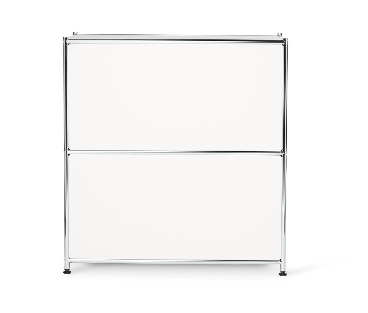 Weißes Sideboard Metall »CN3«, niedrig mit Klappenfächern.