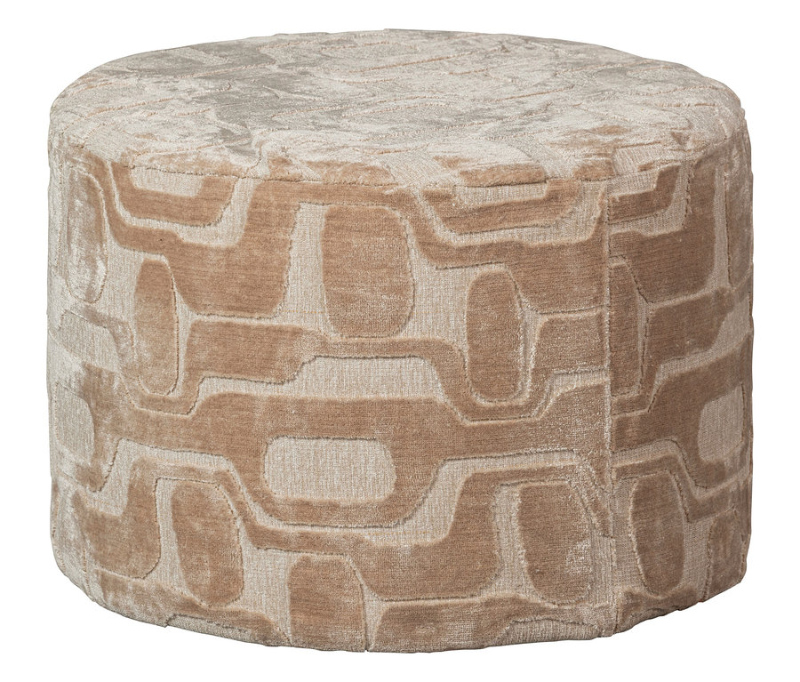 Ein naturfarbener Woood Hocker »Yago«, 60 x 43 cm.