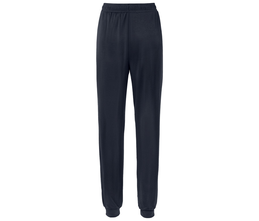 Dunkelblaue Jogginghose mit elastischem Bund und Bündchen.