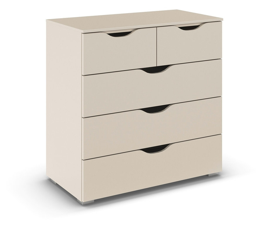 Beige rauch Kommode »Frieda« mit 5 Schubladen.