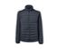Eine marineblaue Steppjacke mit Reißverschluss.