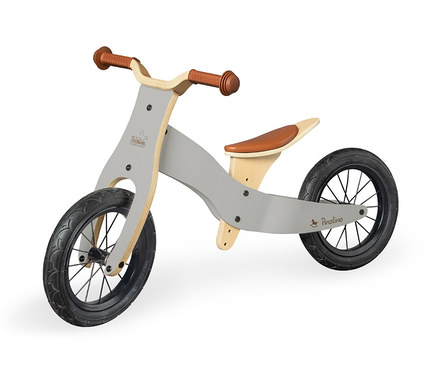 Graues Pinolino Laufdreirad »Oskar« vor weißem Hintergrund.