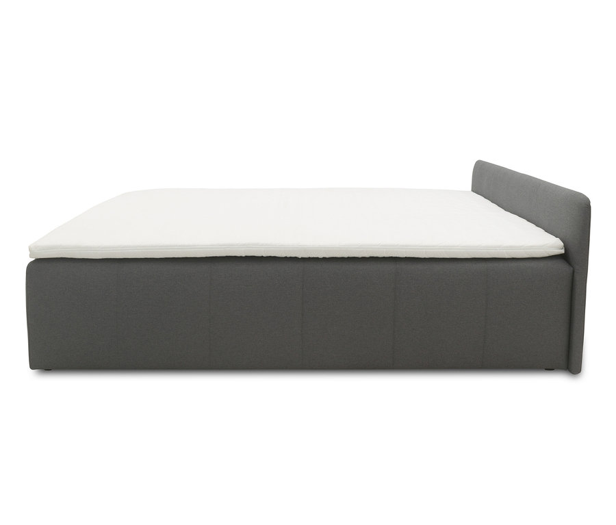 Graues DOMO collection Boxspringbett 180 x 200 cm inklusive Topper.