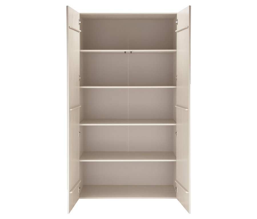 Offener, hoher Schrank mit fünf Regalböden des Woood Regalsets Kiefer in Dust.