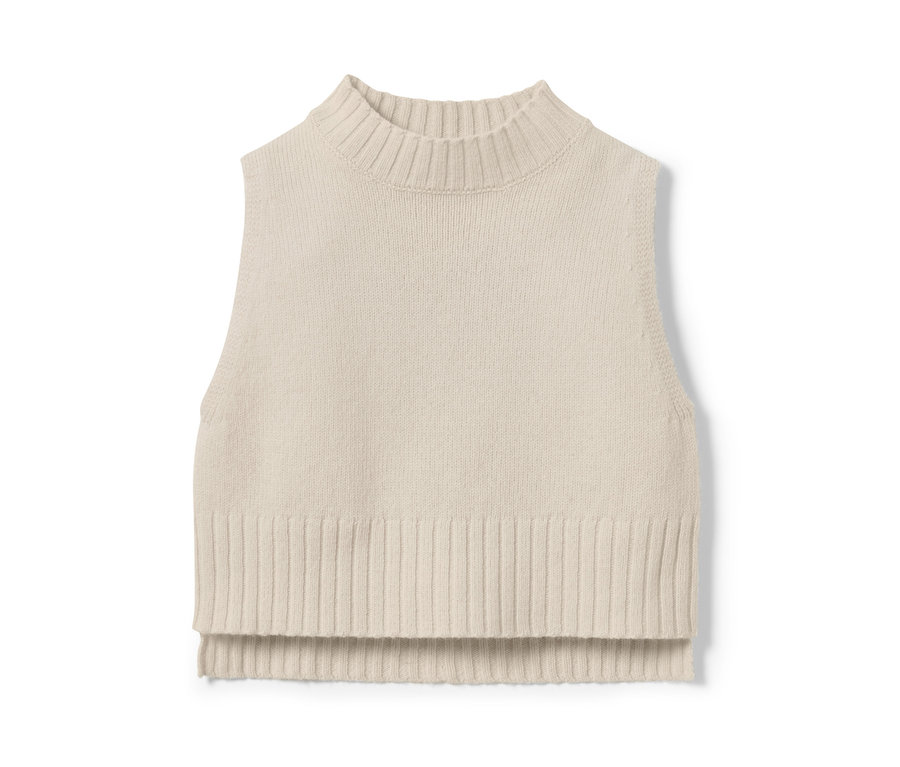 Beiger Strickpullunder mit RWS-Wolle.